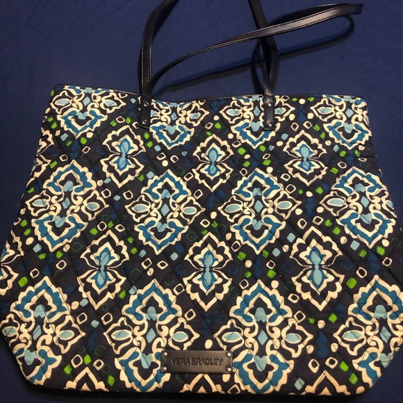 Vera Bradley Paisley Tote - Ink Blue Pattern - Picture 1 of 5